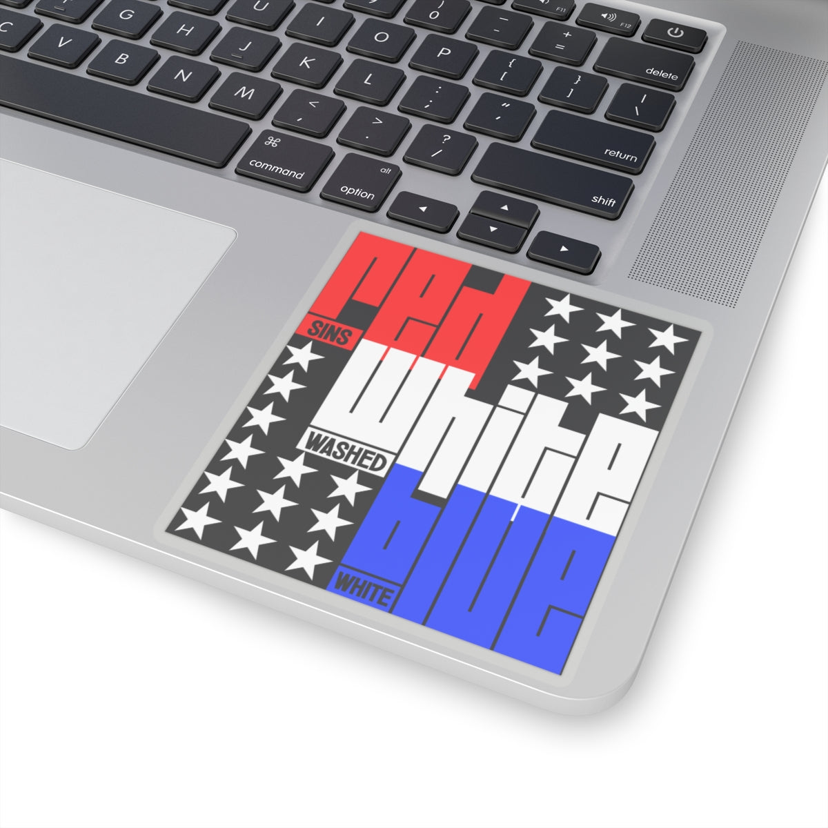 Red, White, Blue (sins, washed, white) - Kiss-Cut Sticker