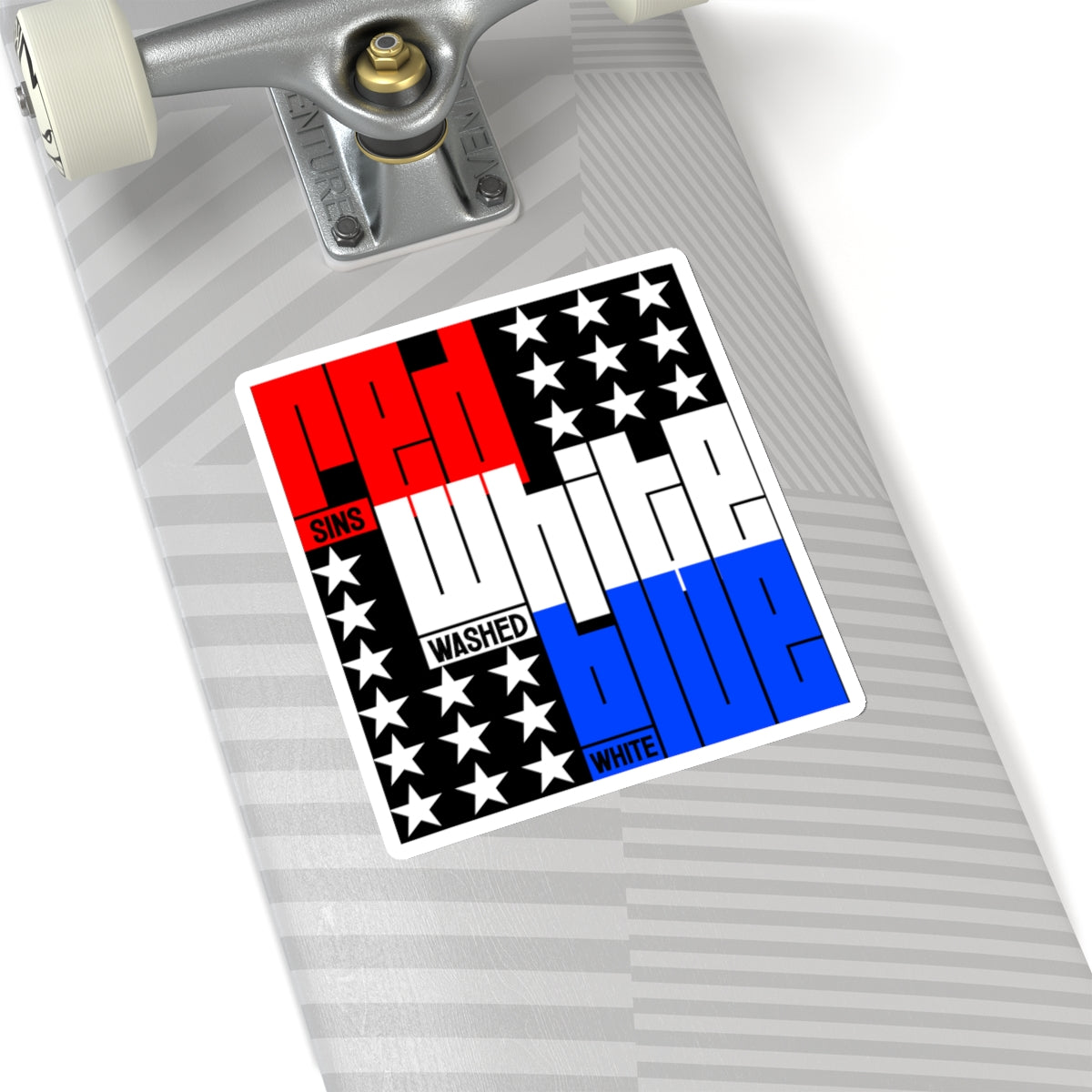 Red, White, Blue (sins, washed, white) - Kiss-Cut Sticker