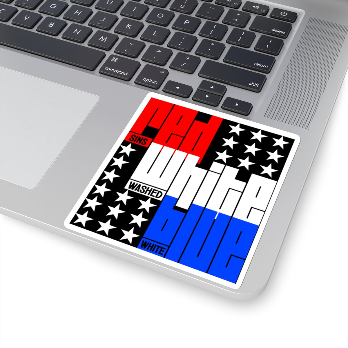 Red, White, Blue (sins, washed, white) - Kiss-Cut Sticker