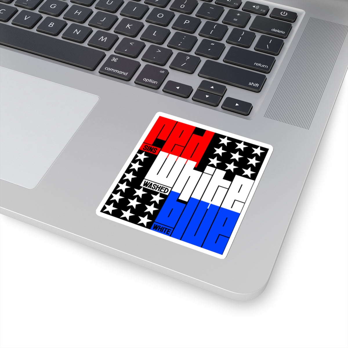 Red, White, Blue (sins, washed, white) - Kiss-Cut Sticker