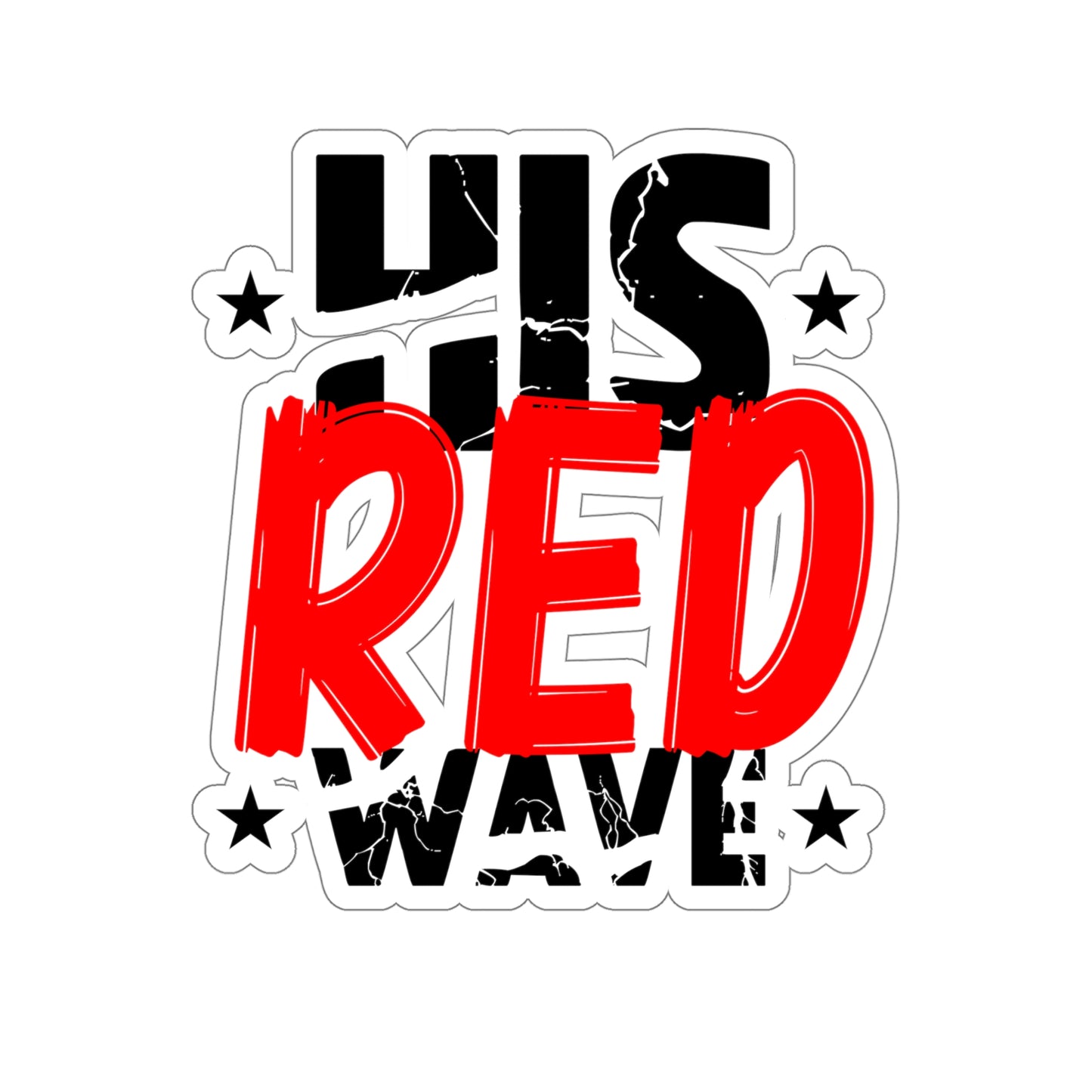 His Red Wave - Kiss-Cut Sticker