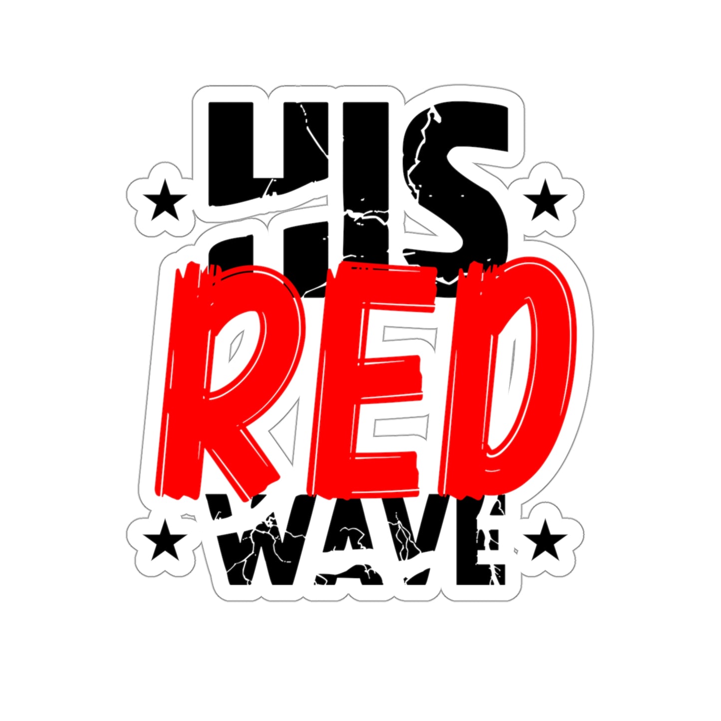 His Red Wave - Kiss-Cut Sticker